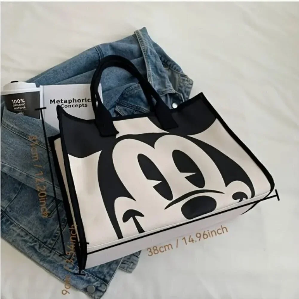 Mickey Large Capacity Canvas Fashion Cartoon Commuter Shoulder Bag Cute Handbag